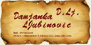 Damjanka LJubinović vizit kartica